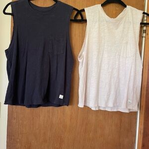 Black and Heather Oatmeal Sleeveless Tops